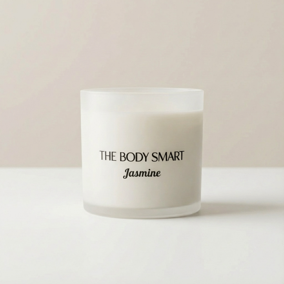 Kokulu Mum Pure Collection Jasmine Lux Beyaz Cam Sise 450 gr Çiçeksi Koku