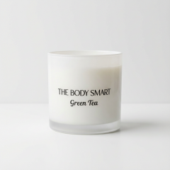 Kokulu Mum Pure Collection Green Tea Lux Beyaz Cam Sise 450 gr Dinginleştirici Etki