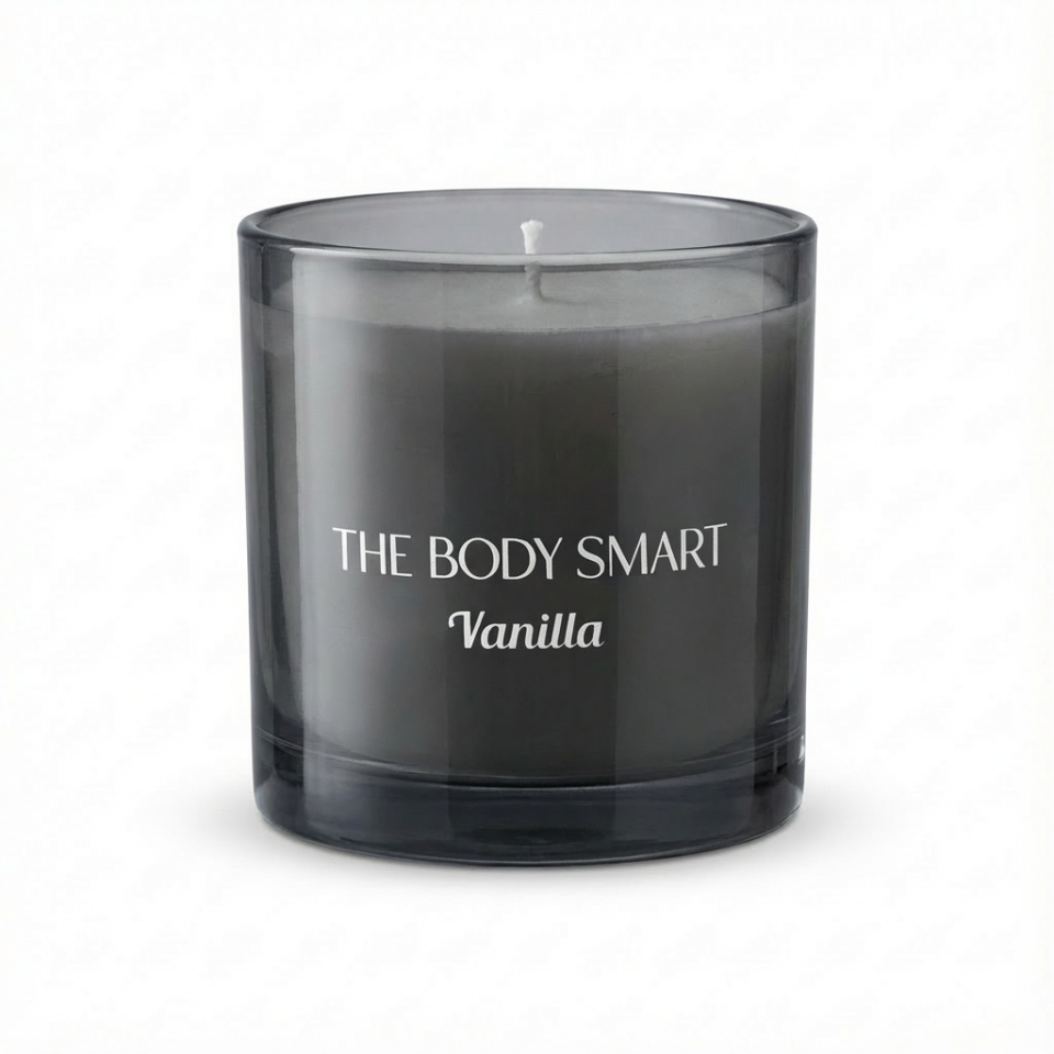 Kokulu Mum Fume Noir Collection Vanilla Lux Füme Cam Sise 450 gr Tatlı Vanilya Aroması