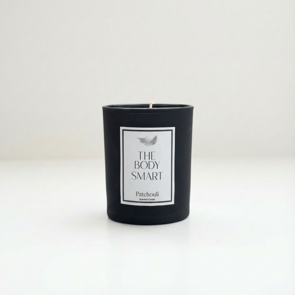 Kokulu Mum Black Collection Patchouli Lux Siyah Cam Sise 125 gr 8x7 cm