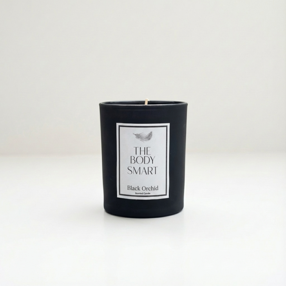 Kokulu Mum Black Collection Black Orchid Lux Siyah Cam Sise 125 gr 8x7 cm