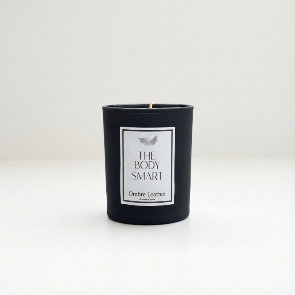 Kokulu Mum Black Collection Ombre Leather Lux Siyah Cam Sise 125 gr 8x7 cm