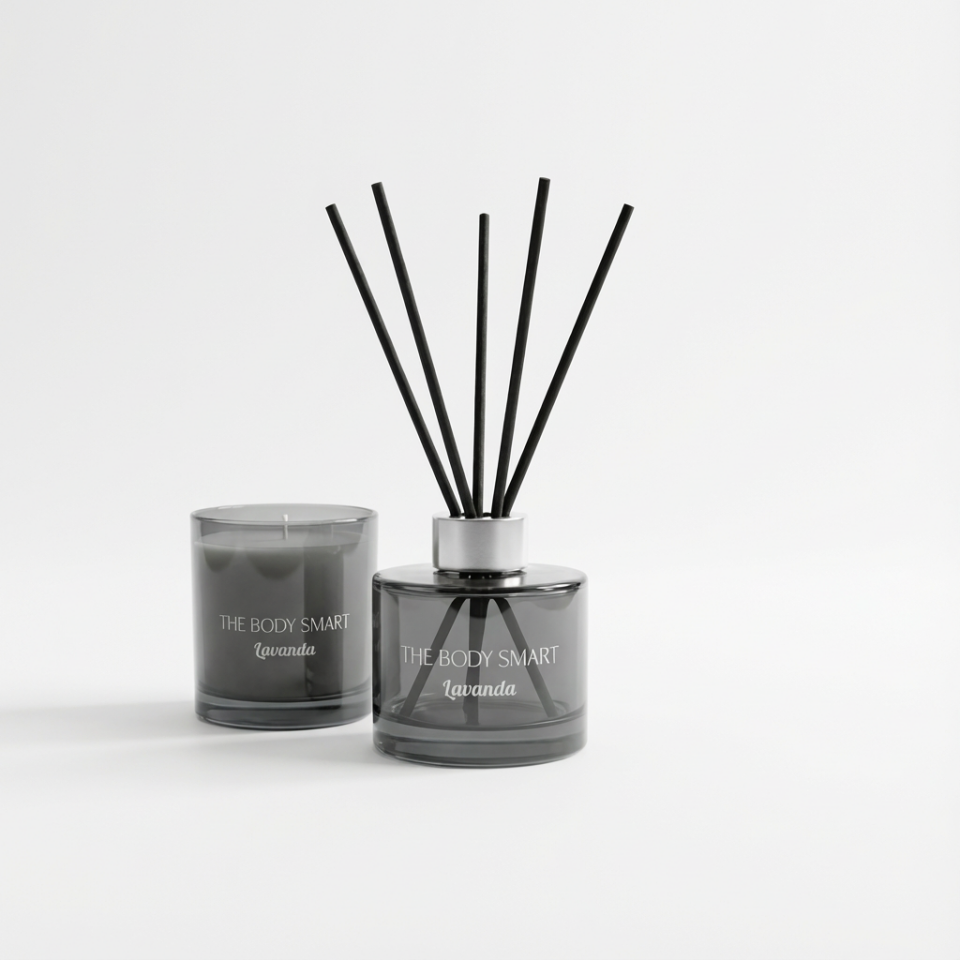 2li Çubuklu Oda Kokusu ve Mum Seti Fume Noir Collection Lavanda Hediyelik Setler
